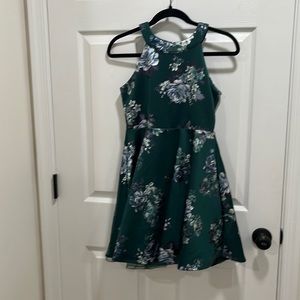 Green floral Knitworks formal dress size 14